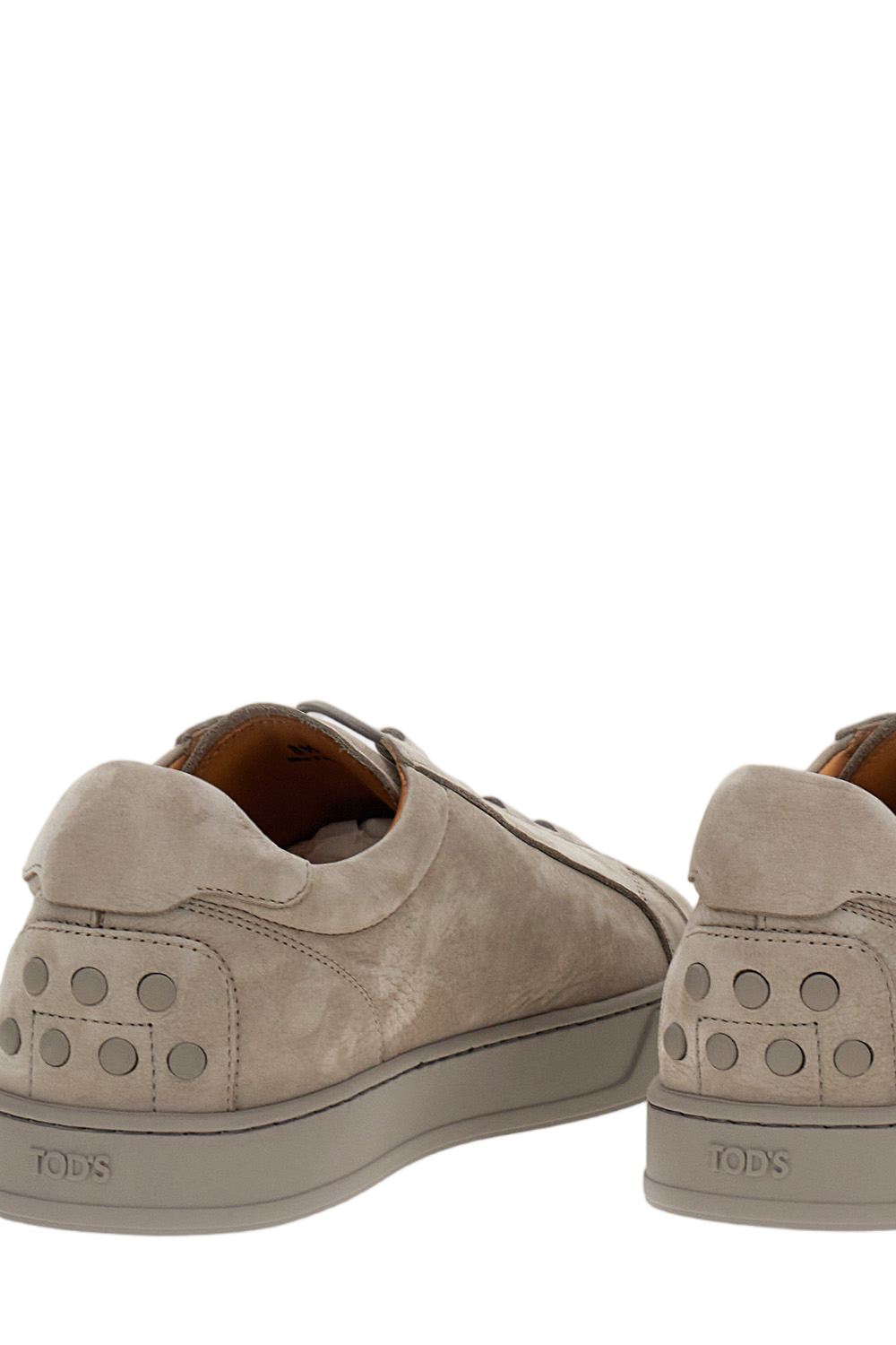 Beige Nabuk Velvet Calfskin Nubuck Sneakers