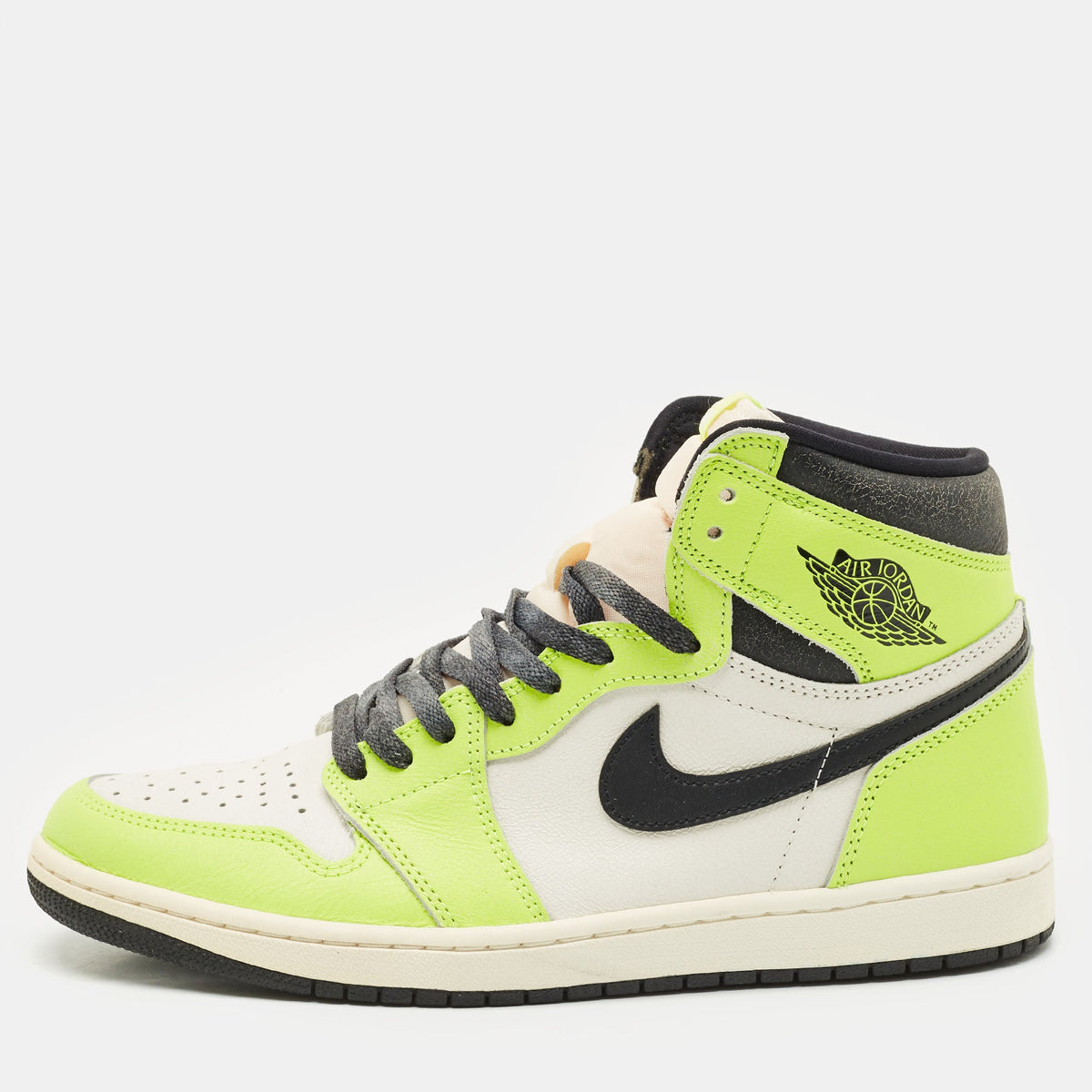 Air Jordans Green/white Leather 1 Retro Og High Top Sneakers