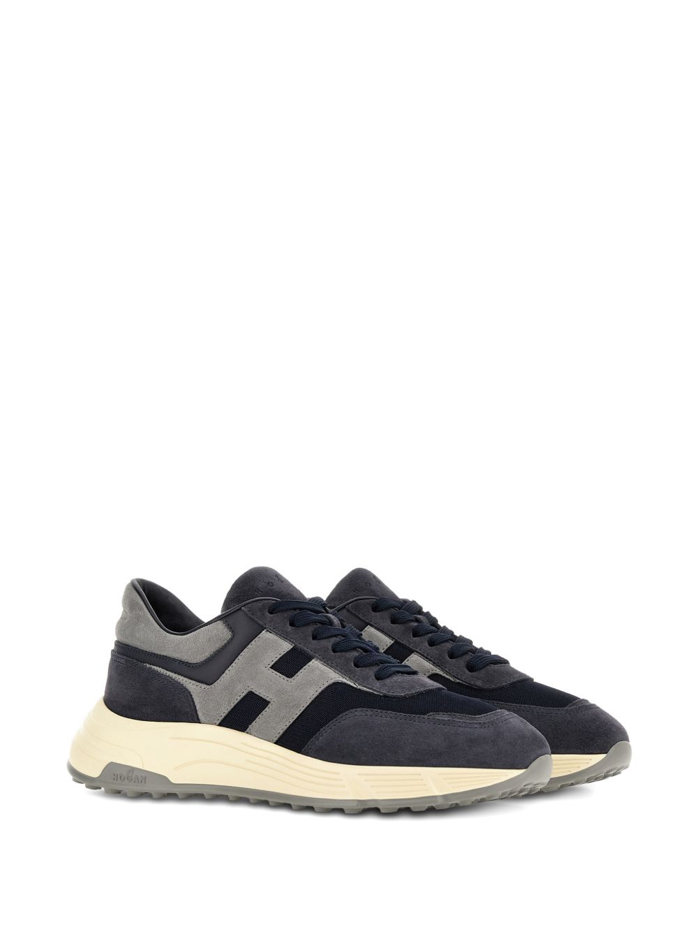 Layered Grey Sneakers With Silk