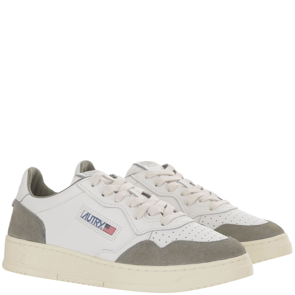 Medalist Low Leather Sneakers With Smooth And Suede Paneling