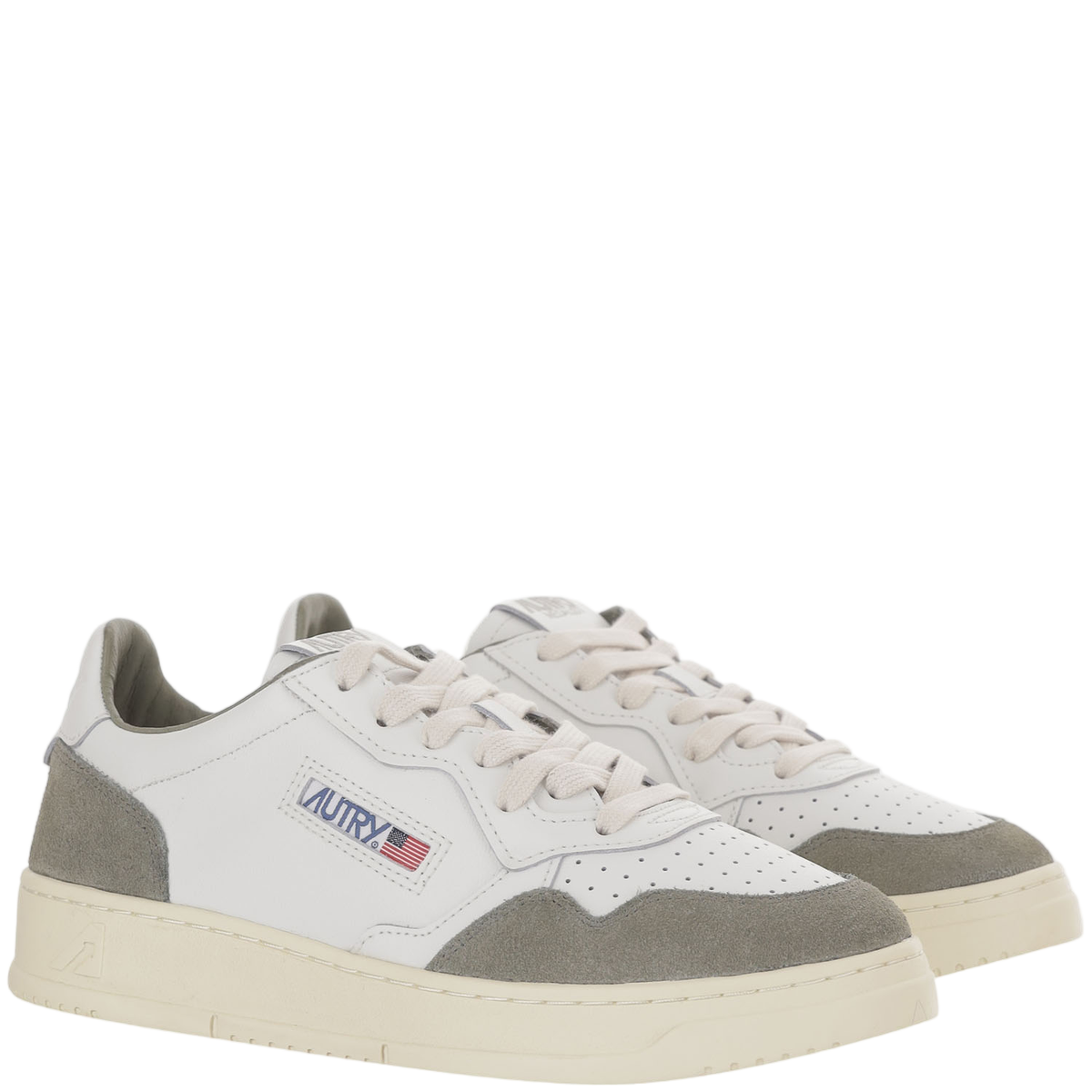 Medalist Low Leather Sneakers With Smooth And Suede Paneling