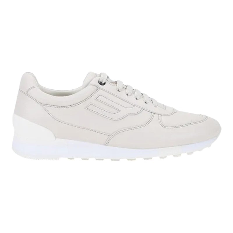 Bally Gismo 6239589 Men's Dusty White Calf Plain Leather Sneakers