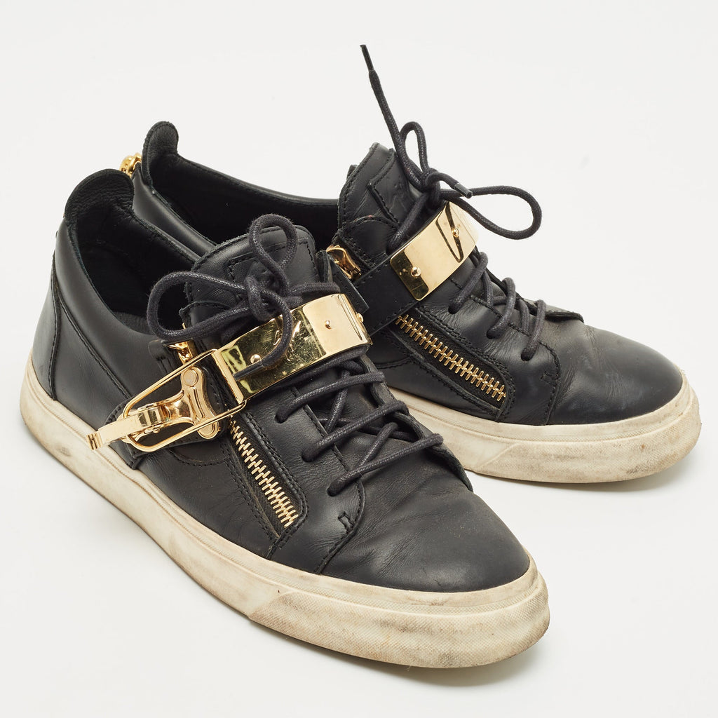 Giuseppe Zanotti Black Leather Low Top Sneakers