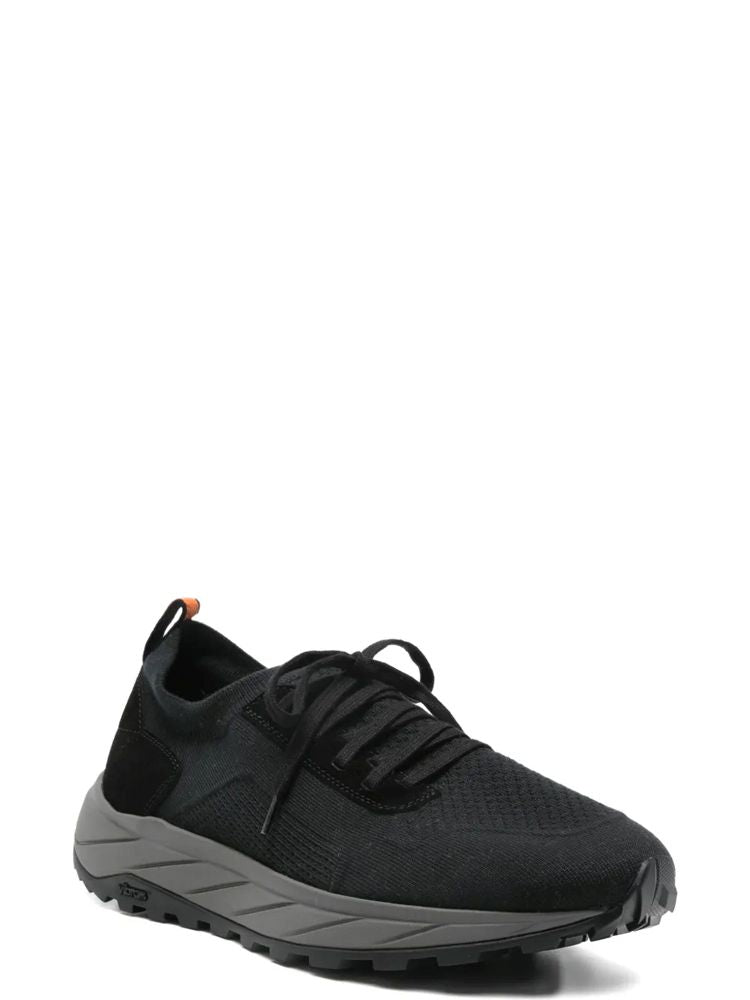Black Low-Profile Knitted Trainers