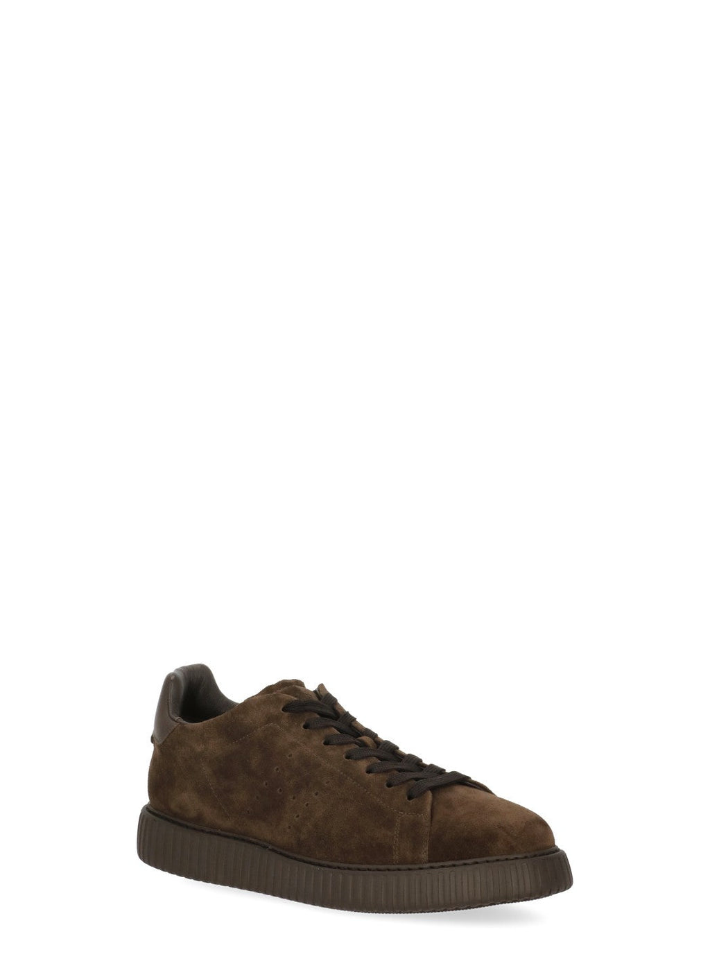 Brown Smooth Leather Accents Suede Sneakers