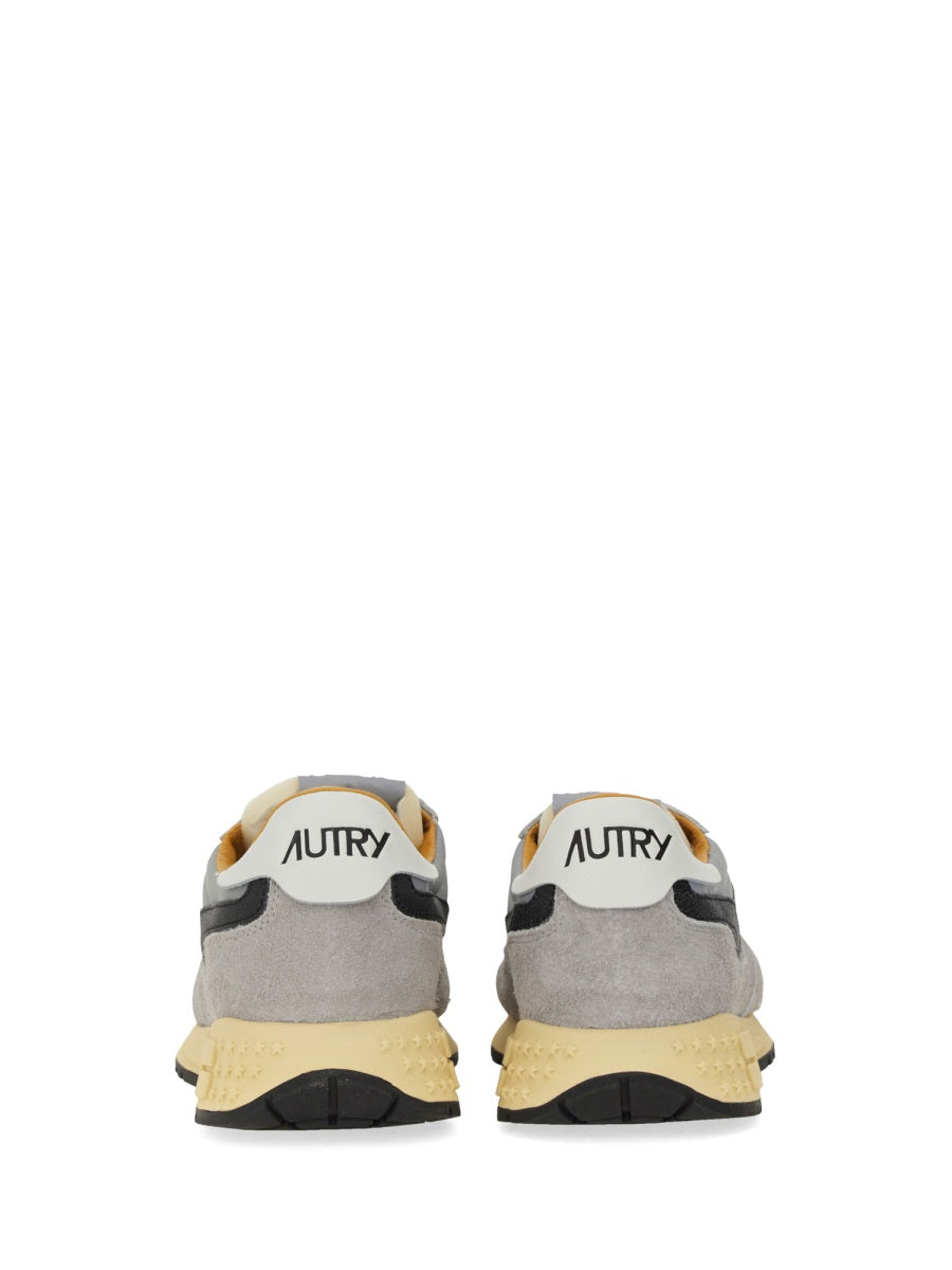 Layered Nylon and Cow Leather Sneaker with Textured Sole