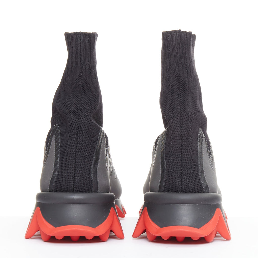 Christian Louboutin black knit rubber sneakers