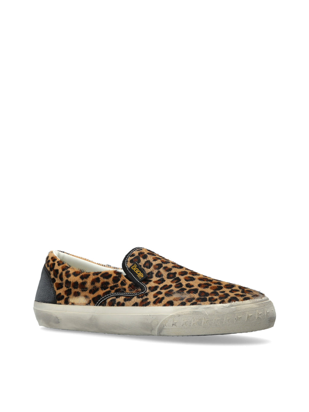 Black/Brown VCE Penstar Slip-On Leather Pony Hair Sneakers