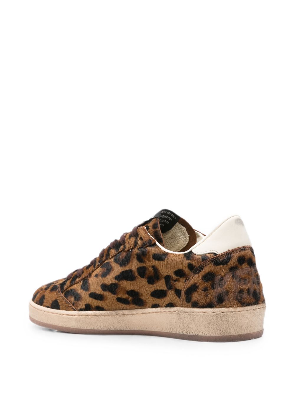Leopard Print Star Detail Silk Nylon Low-Top Sneakers