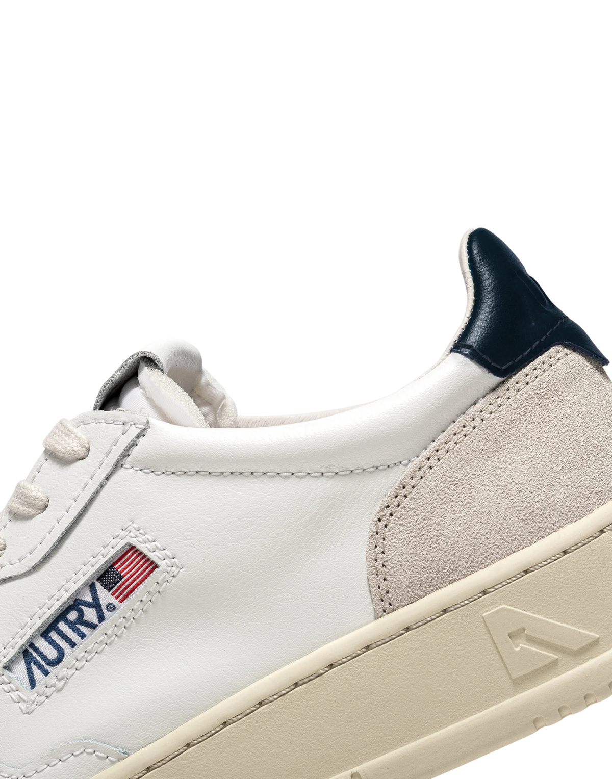 Low-Top Sneakers with Micro-Perforated Toe and Leather Accents