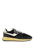 Dual-Material Low-Top Sneakers with Cream Accents