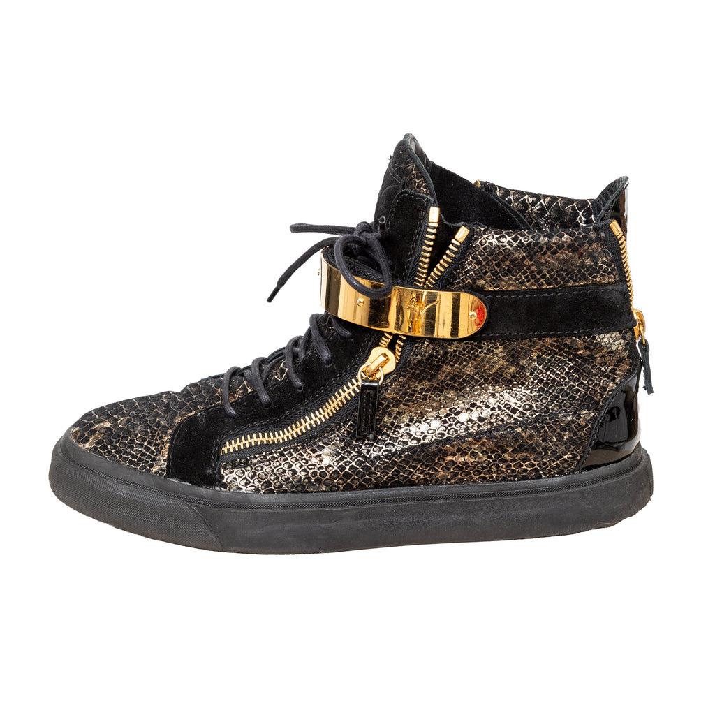 Giuseppe Zanotti Printed Snakeskin Sneakers - '10s