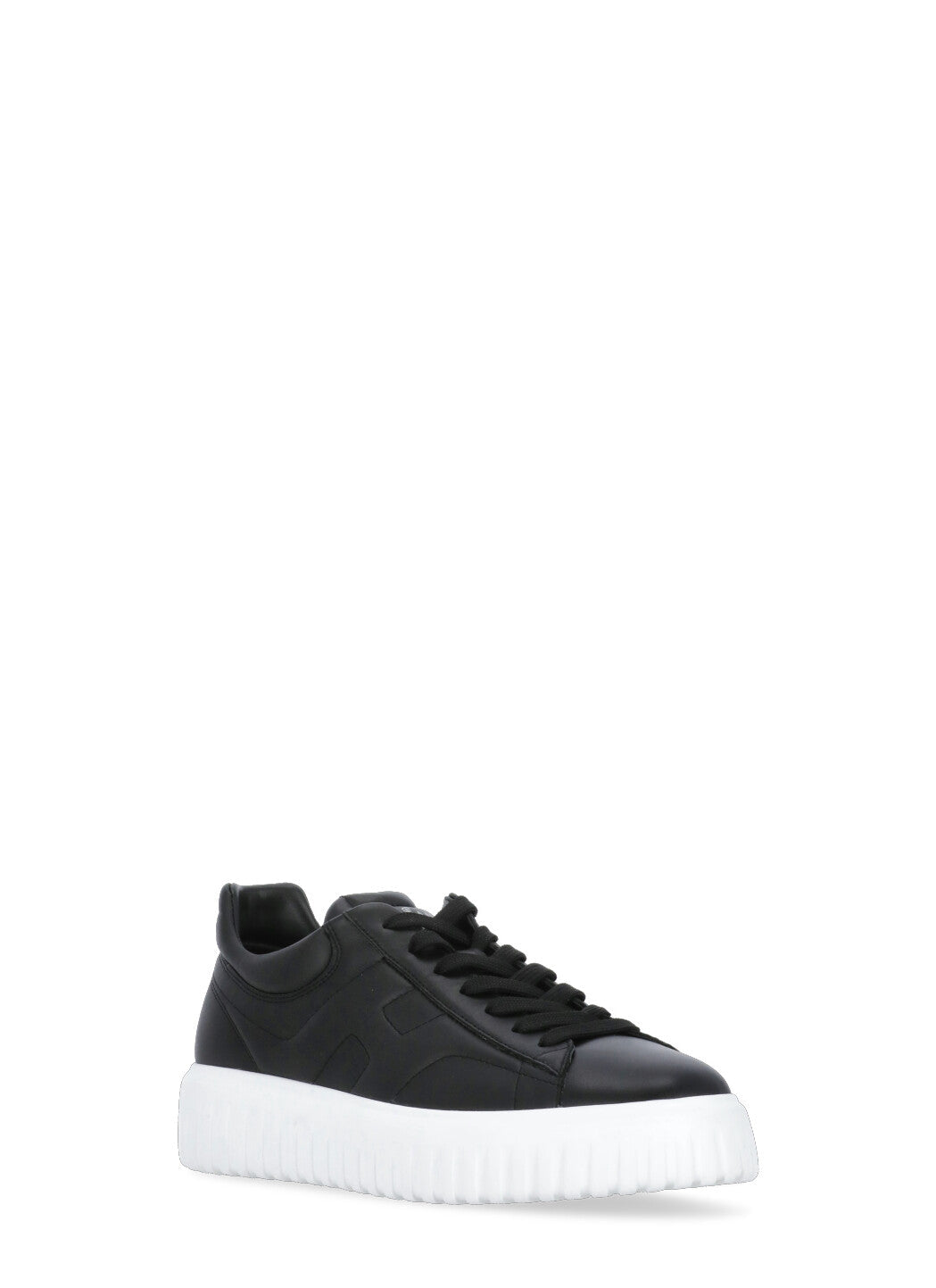 Black H-Stripes Leather Sneakers