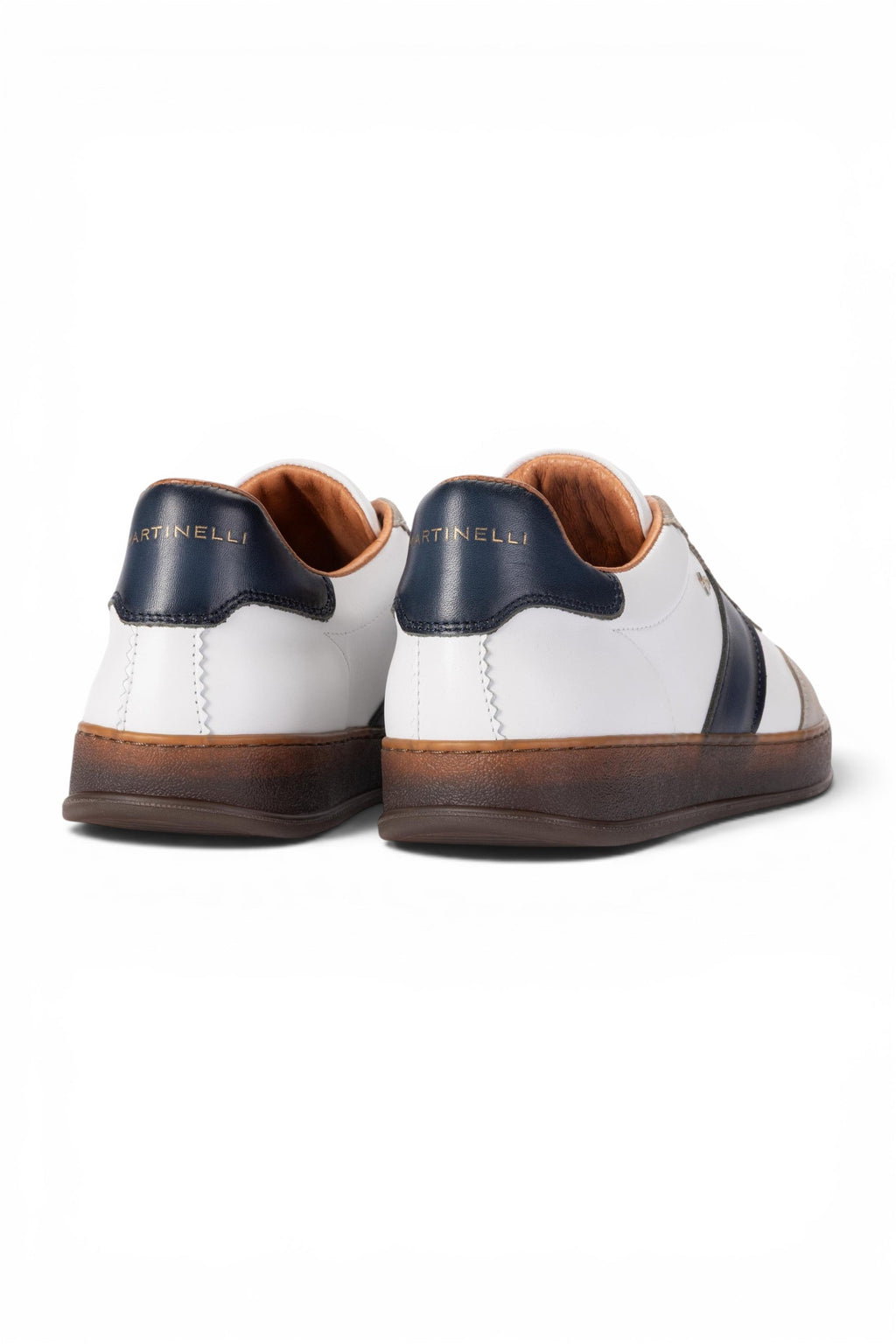 Martinelli Men's Blue Leather Sneakers Trainer Shoes - Seaford