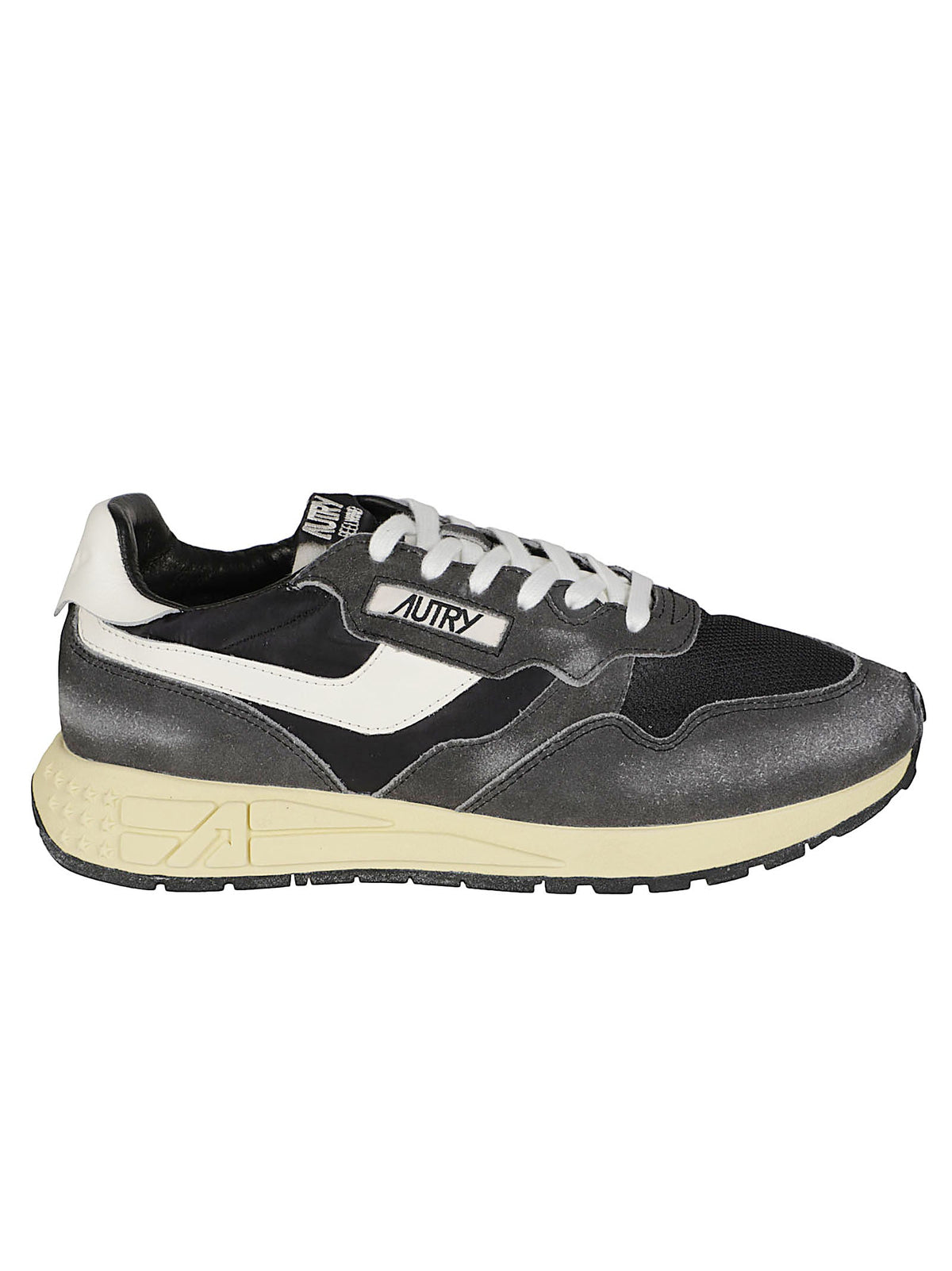 Low-Top Sneakers with Nylon and Suede Cow Leather Composition
