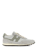 Low-Profile Sneakers with Suede and Smooth Texture