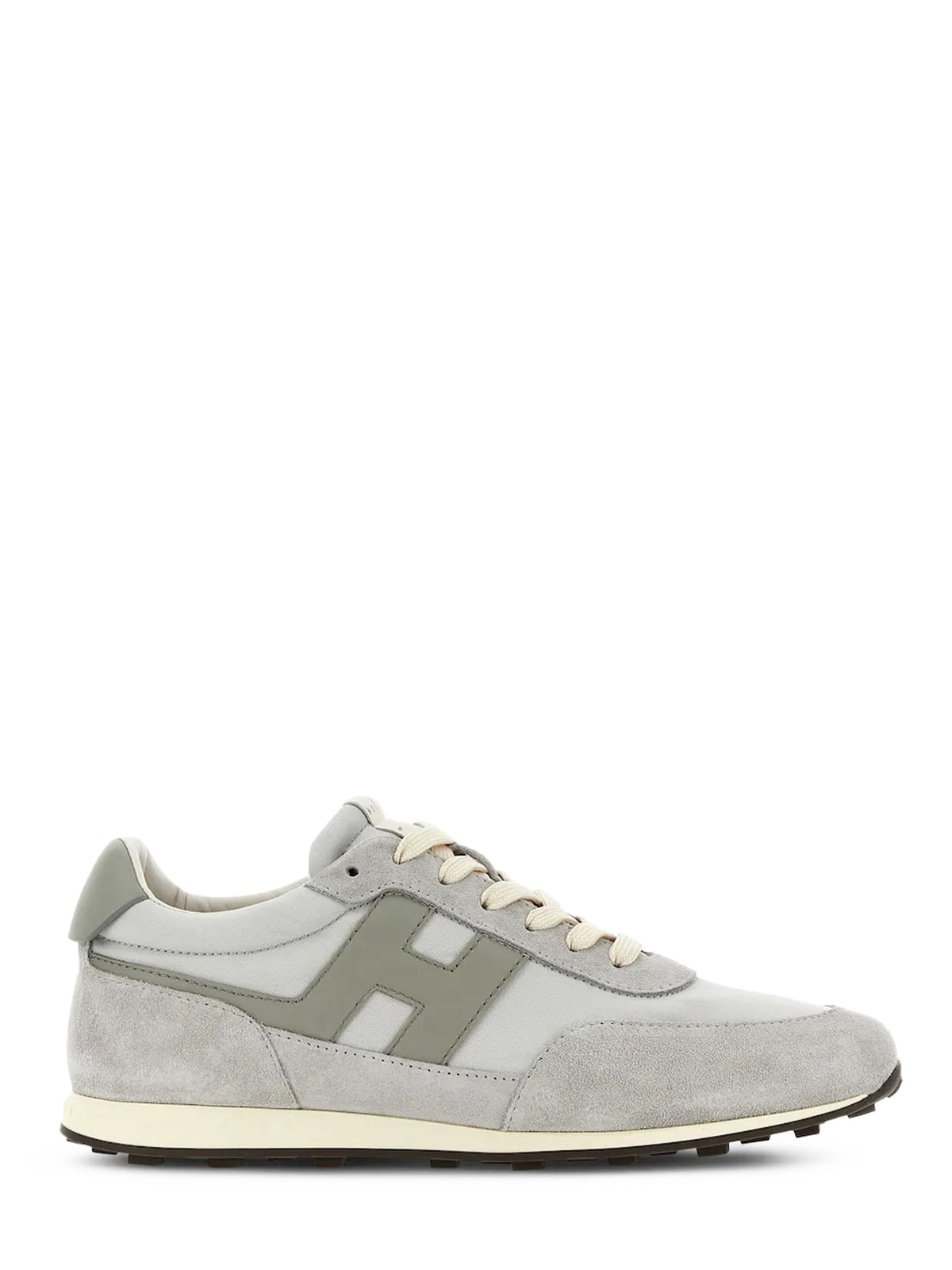 Low-Profile Sneakers with Suede and Smooth Texture