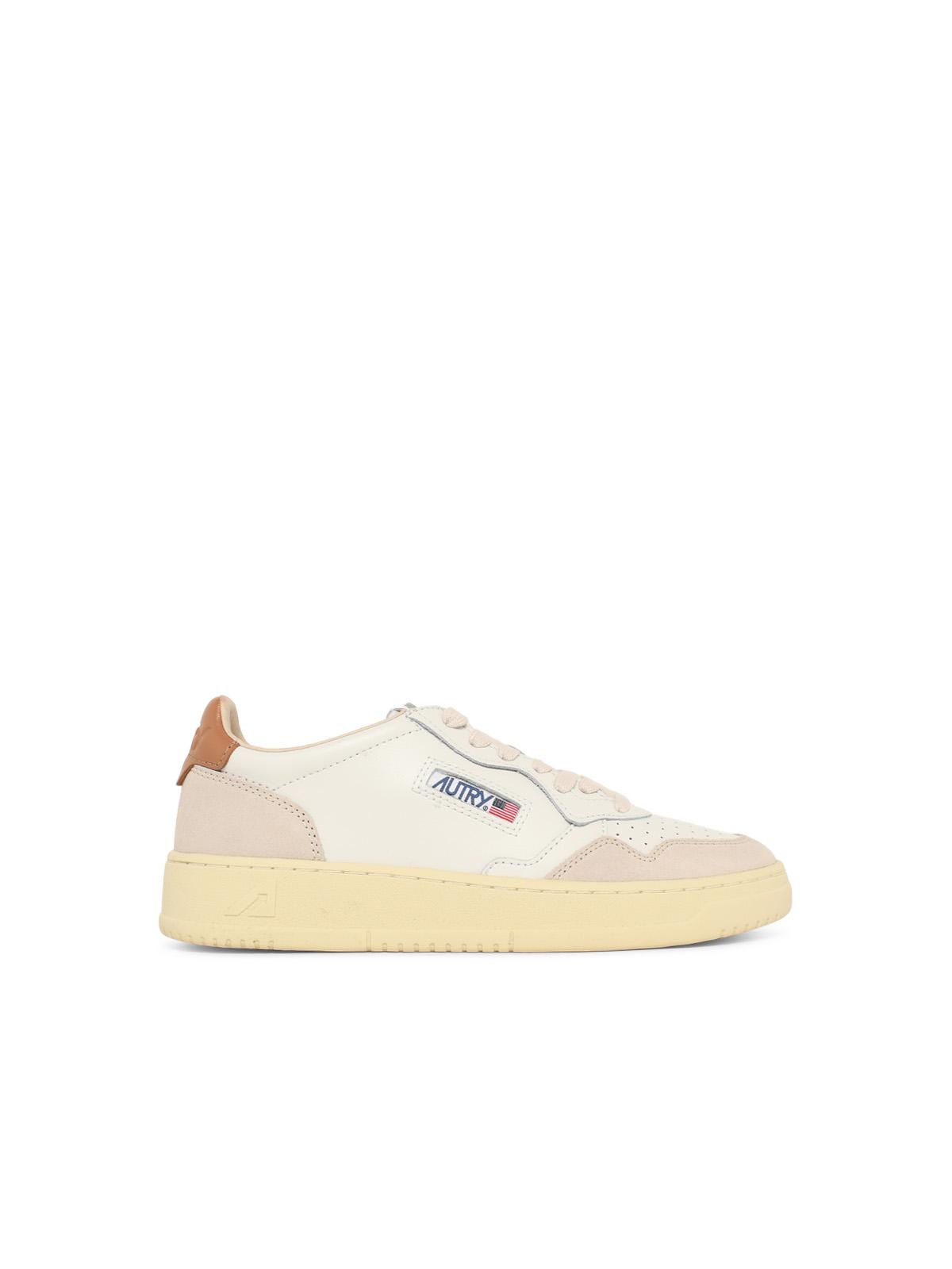 'Medalist Low' White And Beige Leather Sneakers