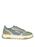 Green Mesh Suede Panels Sneakers