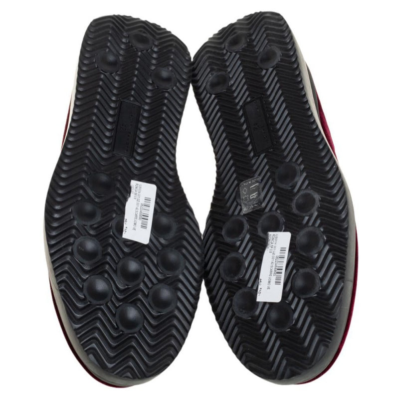 Giuseppe Zanotti Burgundy Velvet Slip On Sneakers
