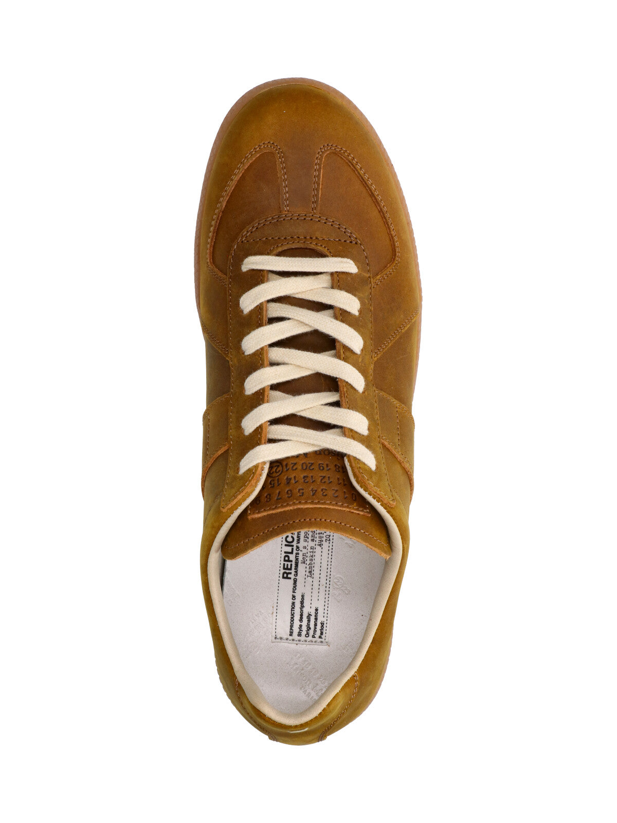 Brown Low-Top Leather Sneakers
