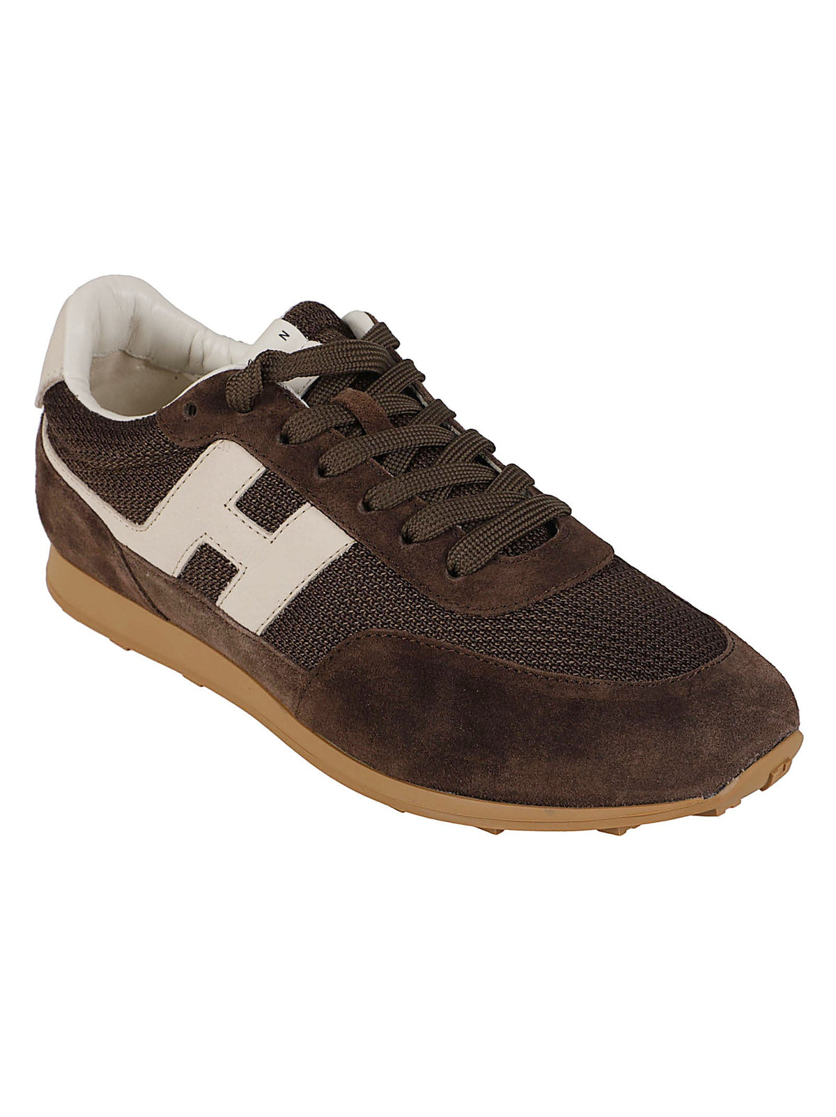 Brown H699 Calf Leather Mesh Sneakers