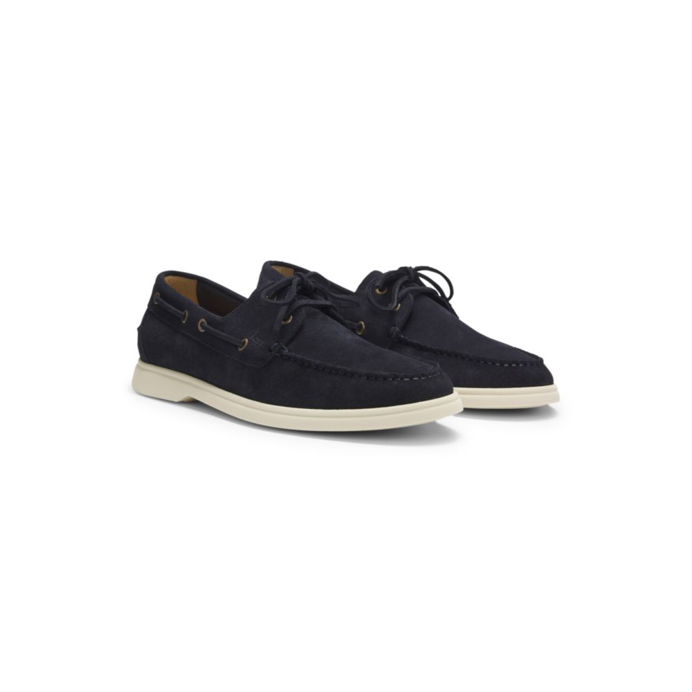 Lace-detail boat shoes in suede
