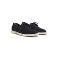 Lace-detail boat shoes in suede