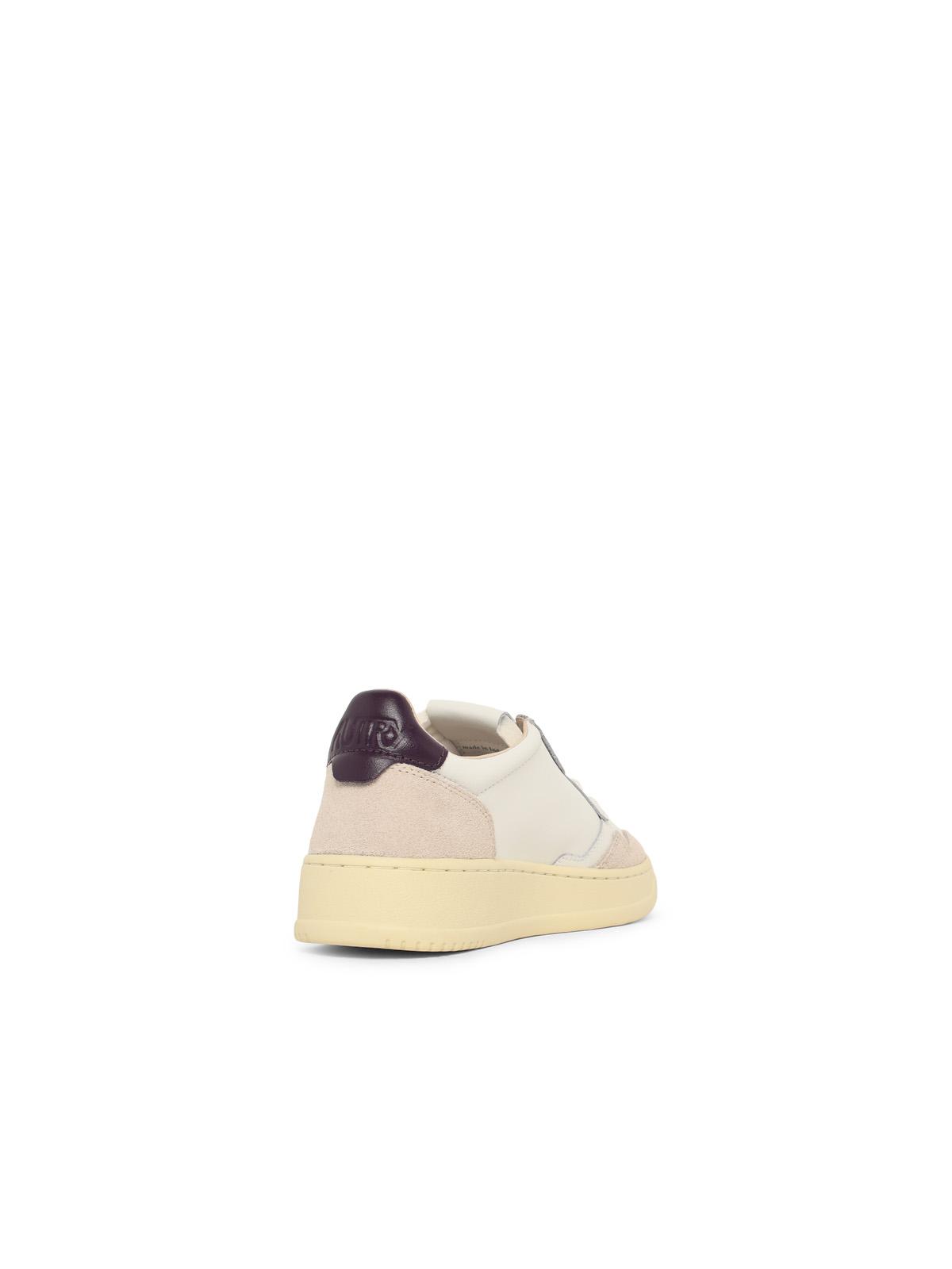 'Medalist Low' White And Purple Leather Sneakers