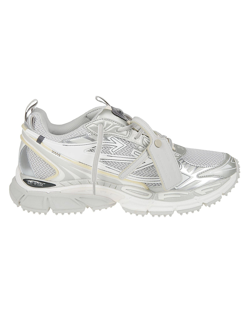 Be Right Back White Futuristic Textured Grip Sole Sneakers