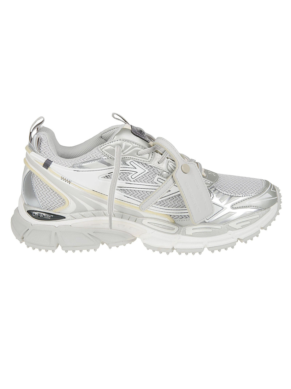 Be Right Back White Futuristic Textured Grip Sole Sneakers