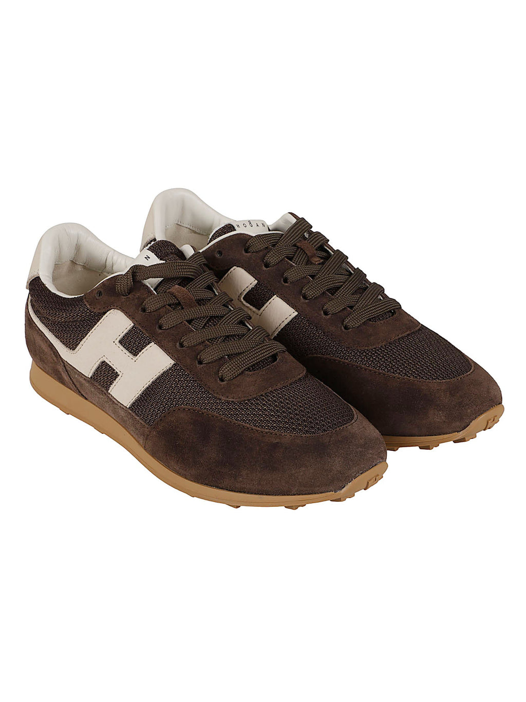 Brown H699 Calf Leather Mesh Sneakers