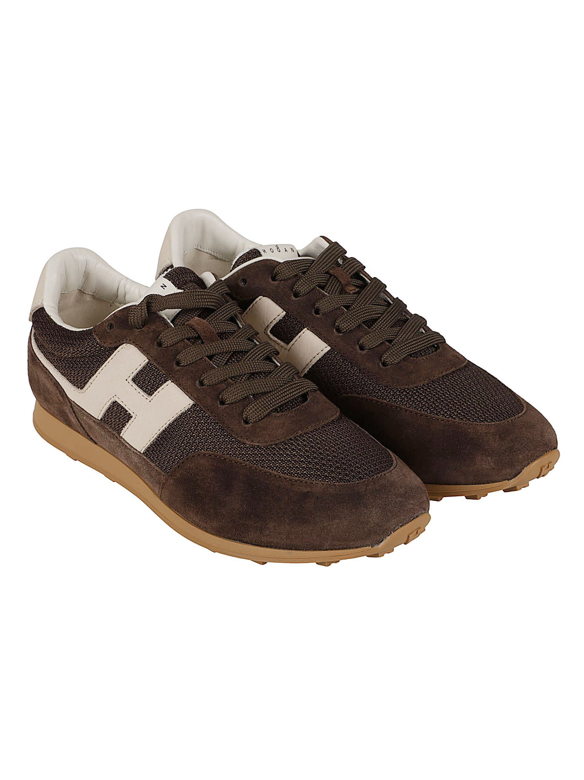 Brown H699 Calf Leather Mesh Sneakers