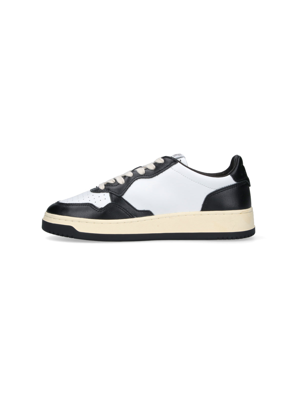 Low-top White Leather Sneakers with Multicolor Logo