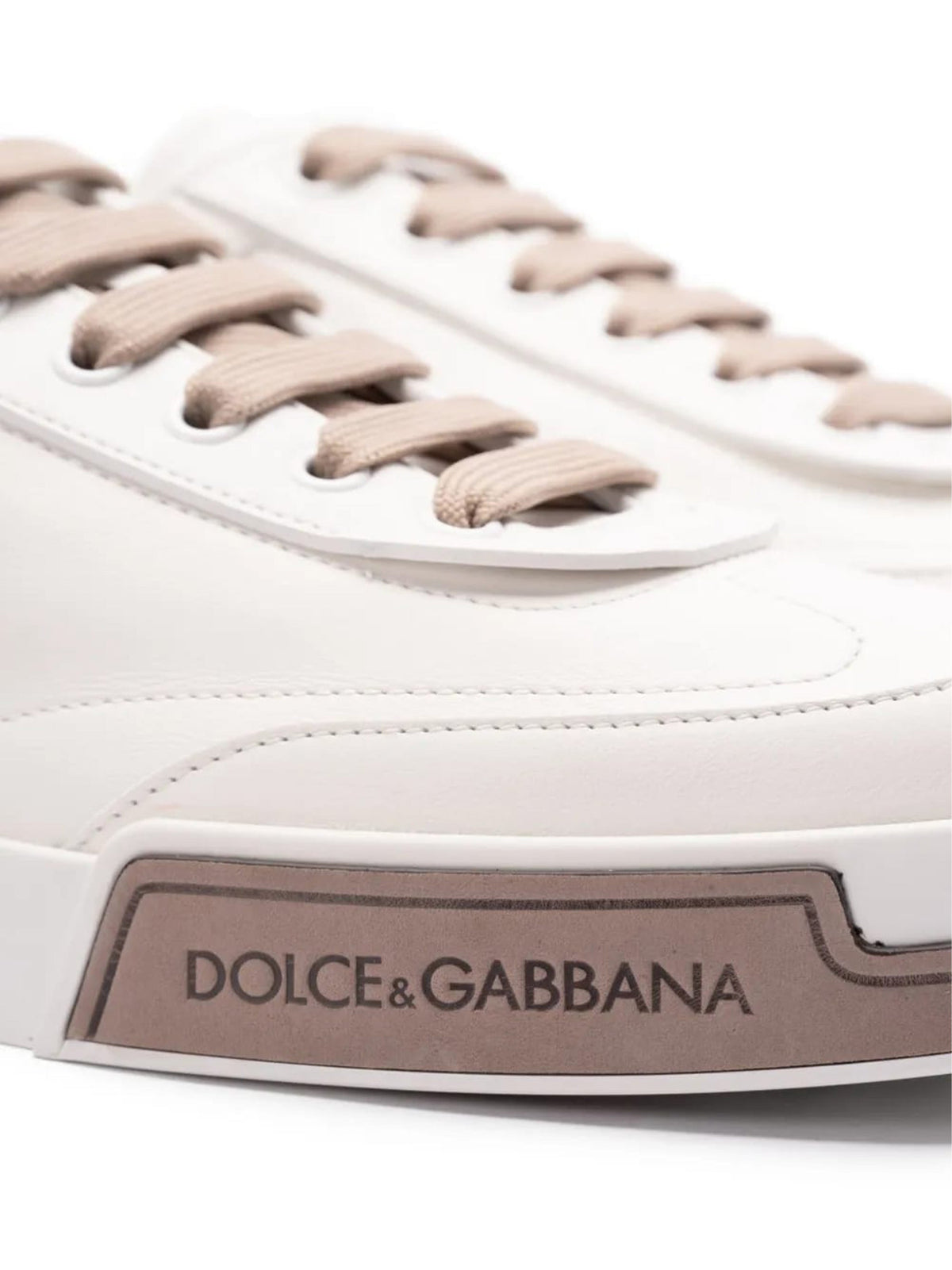 Beige Francesinha Debossed Logo Heel Sneakers
