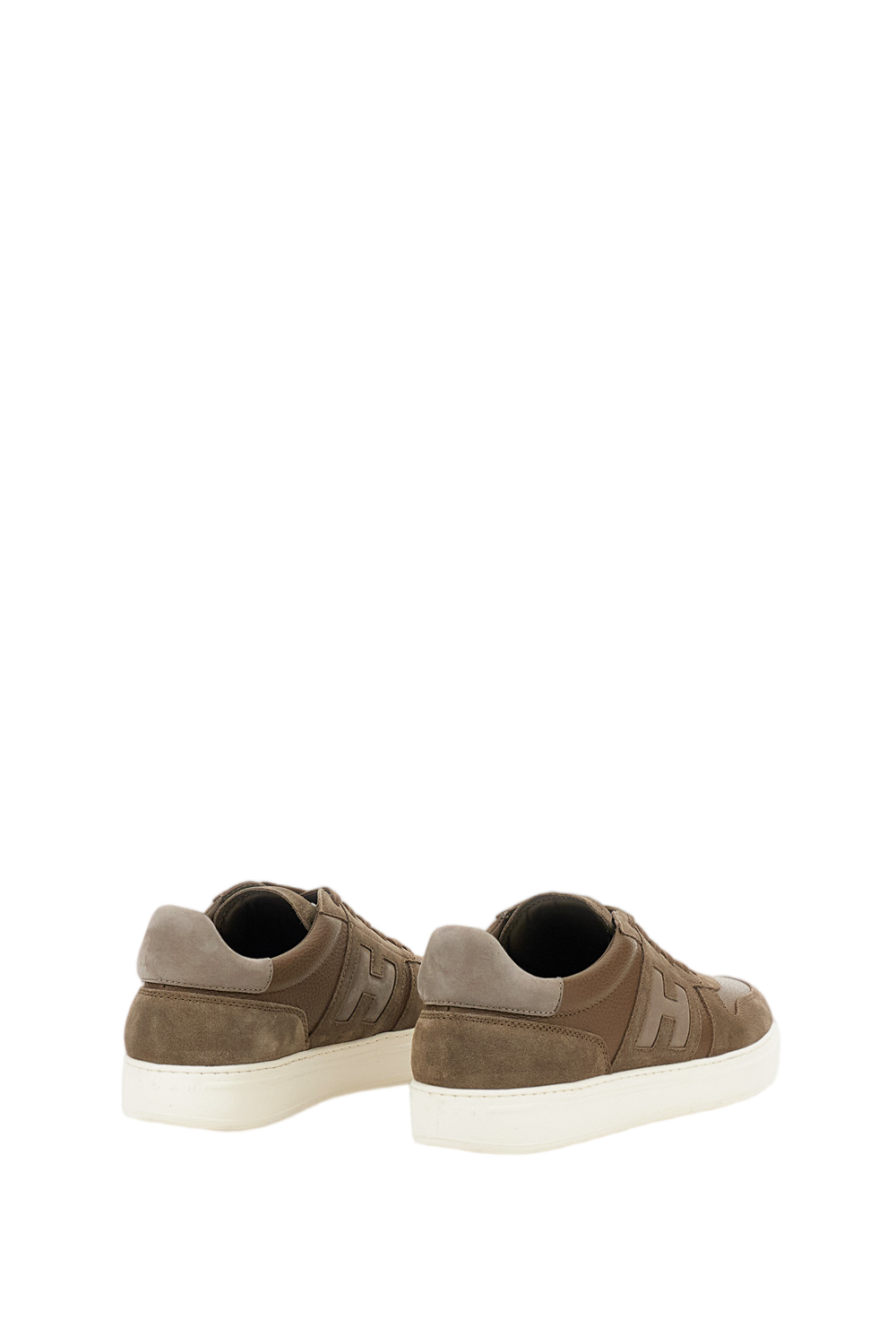 Green Leather Suede Inserts Sneakers