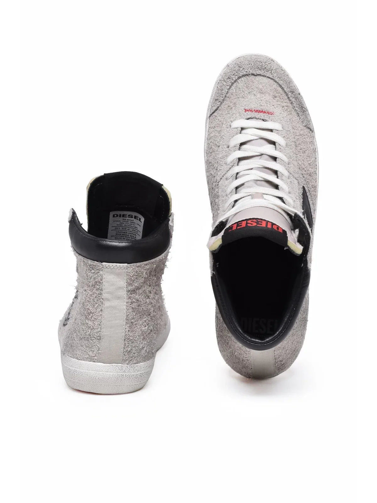 Grey Leather Leroji Mid Sneakers