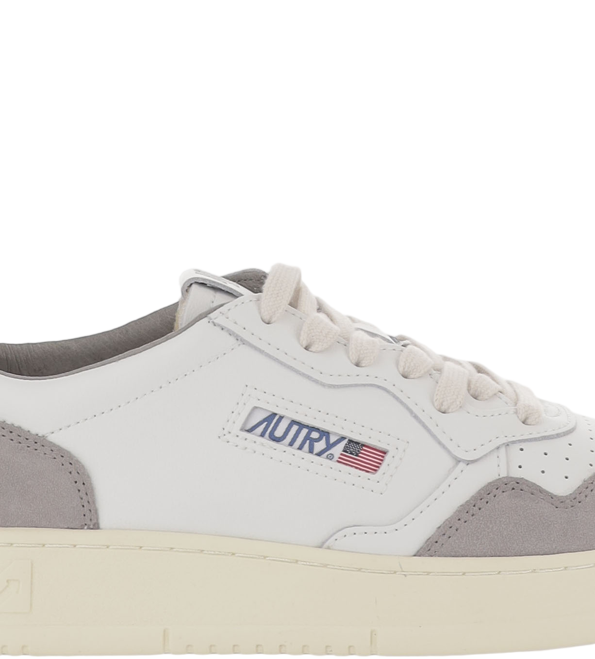 Low-Top Leather Sneakers with Suede Inserts and Logo Details