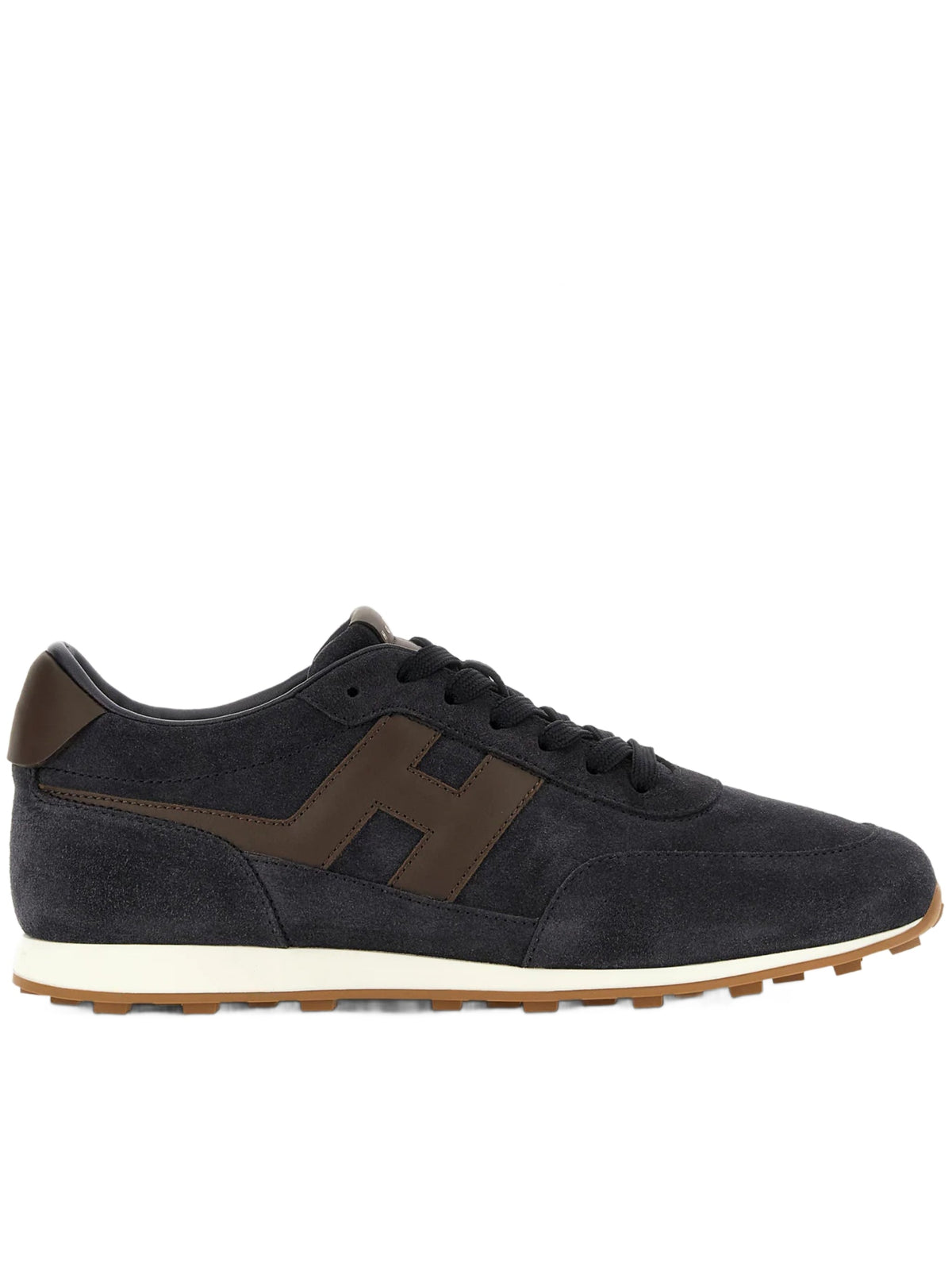 Low-Top Sneakers with Dark Suede Upper
