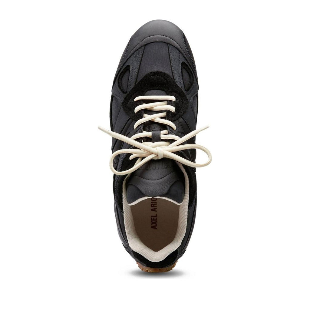Black Slow Runner Layered Panel Padded Collar Sneakers