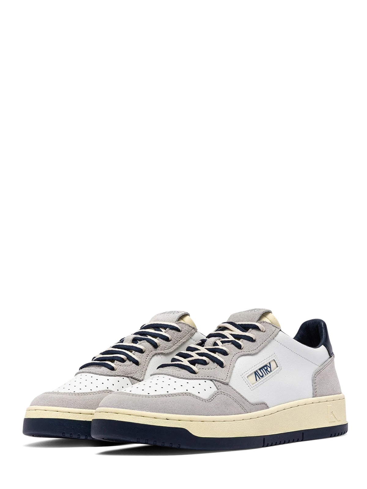 Low-top Sneakers with Leather and Suede Accents