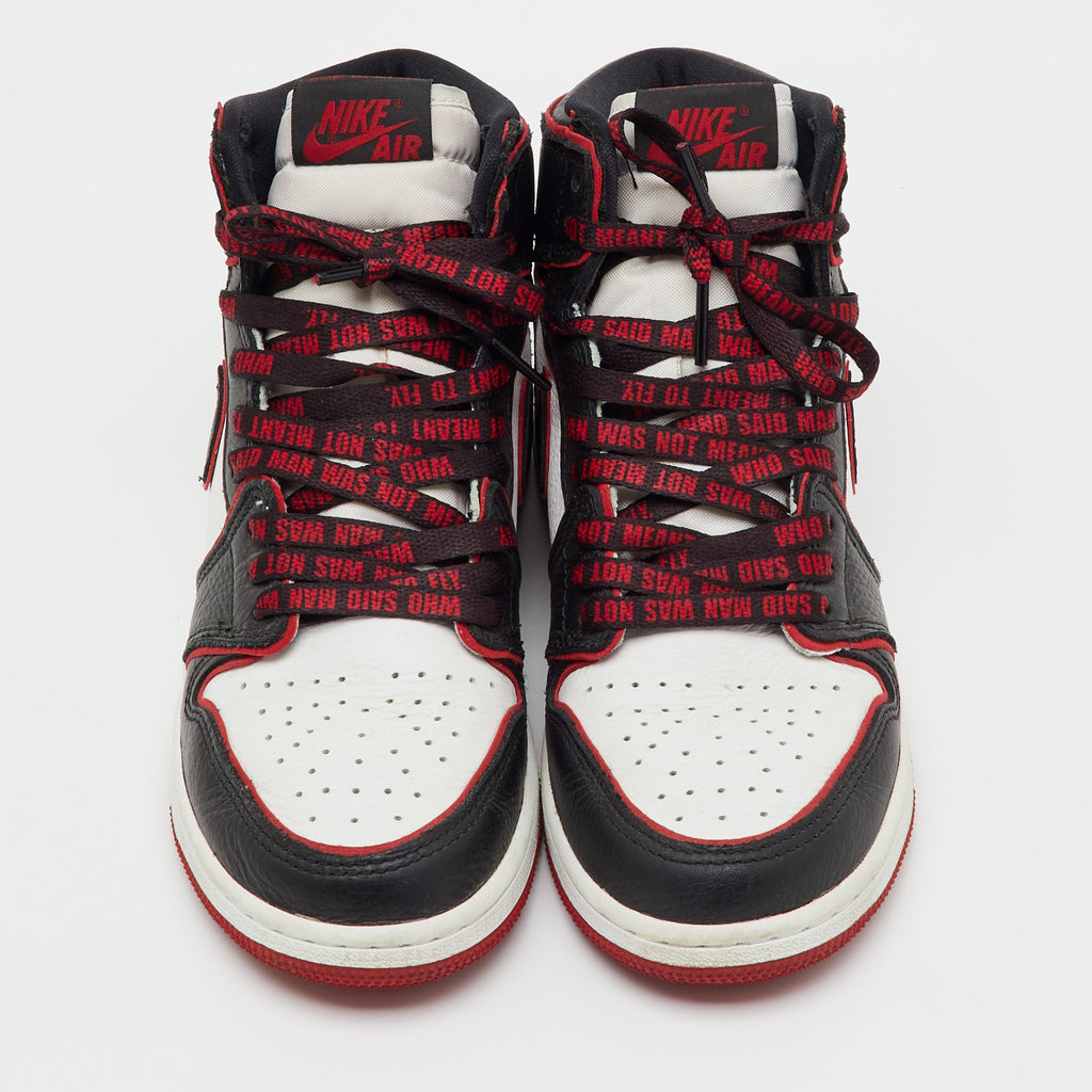 Air Jordans Black/white Leather Jordan 1 Retro High Bloodline Sneakers
