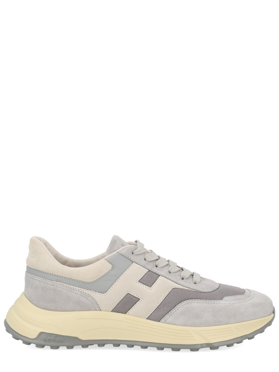 Hyperlight Calfskin Suede Panel Sneakers