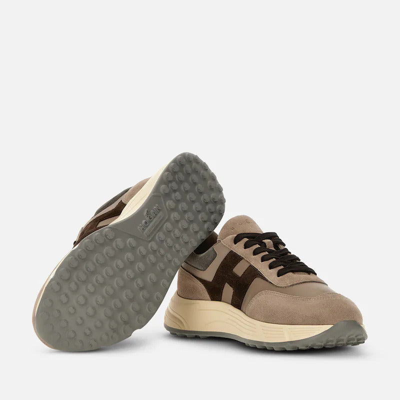 Beige Calfskin Mutton Low-Top Sneakers