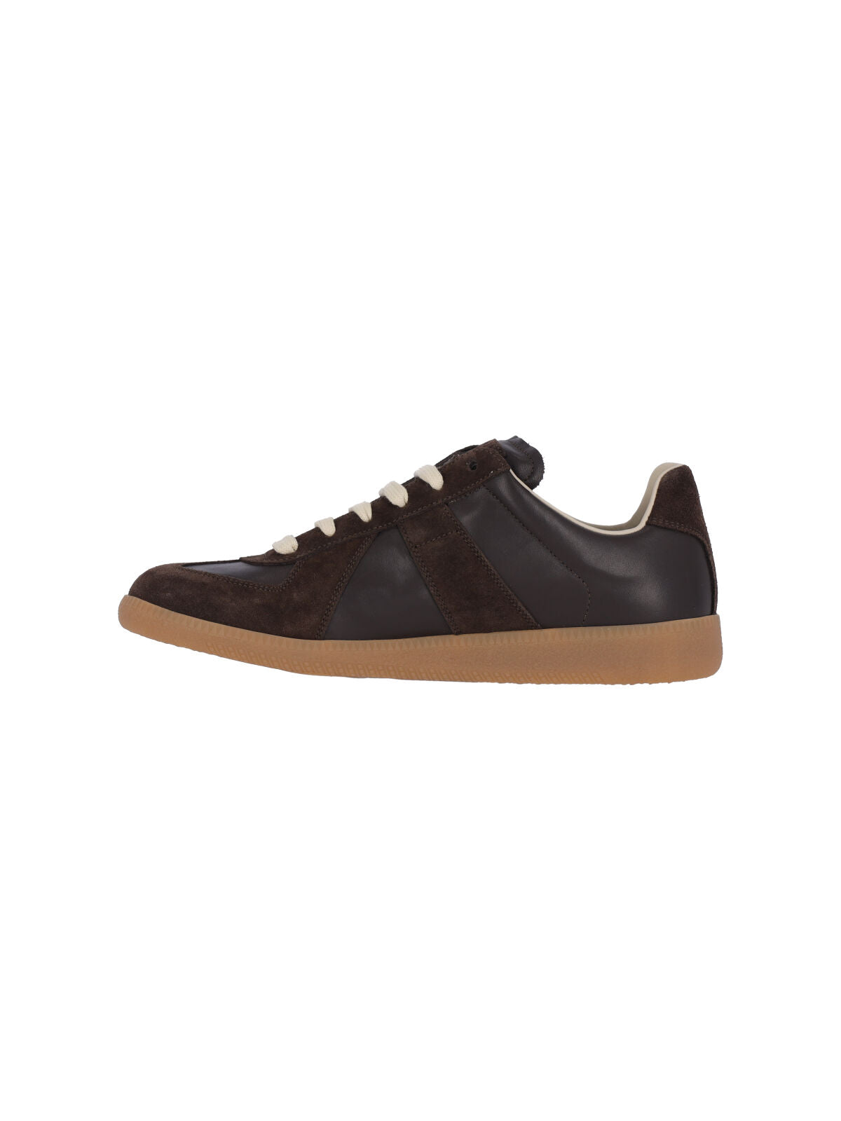 Low-Top Sneakers with Smooth Leather and Suede Panels