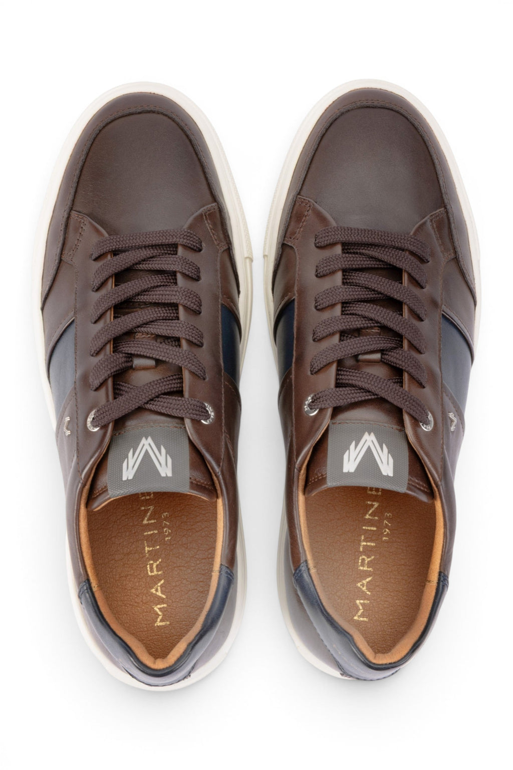 Martinelli Men's Brown Leather Sneakers Trainer Shoes - Hastings