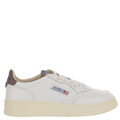 Low-Top Leather Sneakers With Suede Heel Tab And Logo Details