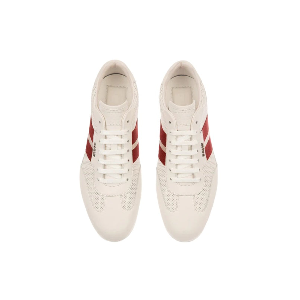 Bally Haldin 6238087 Men's White Calf Perforated Leather Sneakers