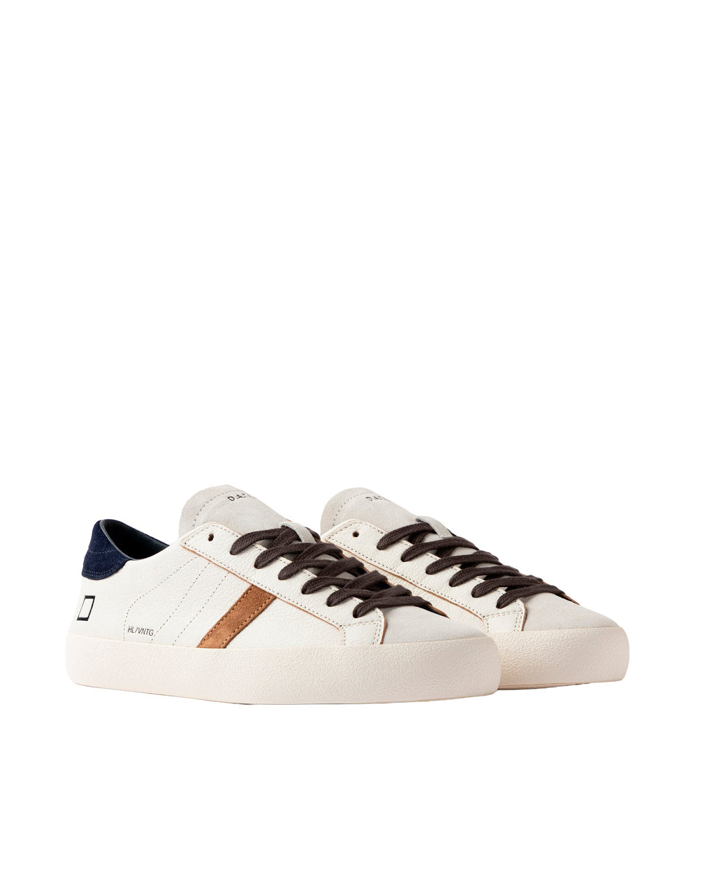 Low-Top Goat Leather Sneakers with Suede Accents