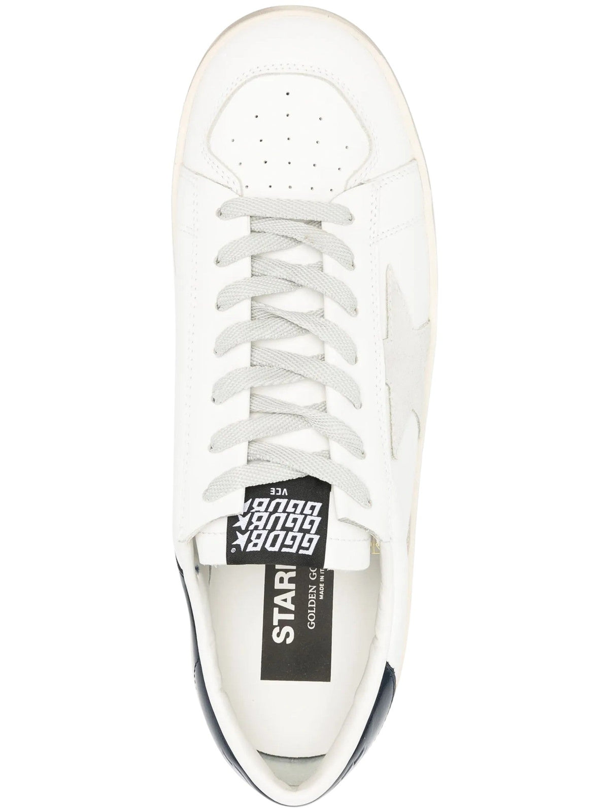 Low-Top Sneakers with Suede Star Detail and Shiny Leather Heel
